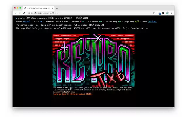 RetroTxt from Chrome web store to be run with OffiDocs Chromium online RetroTxt from Chrome web store to be run with OffiDocs Chromium online