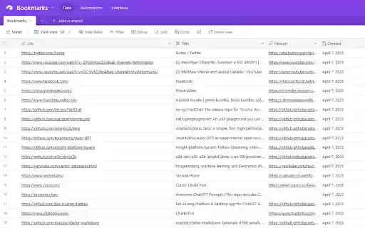 Save Bookmarks To Airtable from Chrome web store to be run with OffiDocs Chromium online Save Bookmarks To Airtable from Chrome web store to be run with OffiDocs Chromium online
