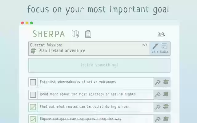 Sherpa Todo App from Chrome web store to be run with OffiDocs Chromium online Sherpa Todo App from Chrome web store to be run with OffiDocs Chromium online