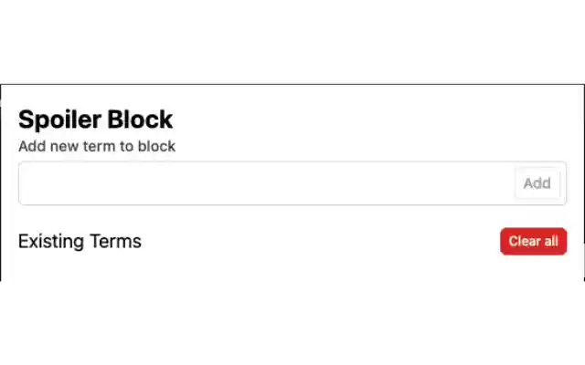Spoiler Block from Chrome web store to be run with OffiDocs Chromium online Spoiler Block from Chrome web store to be run with OffiDocs Chromium online