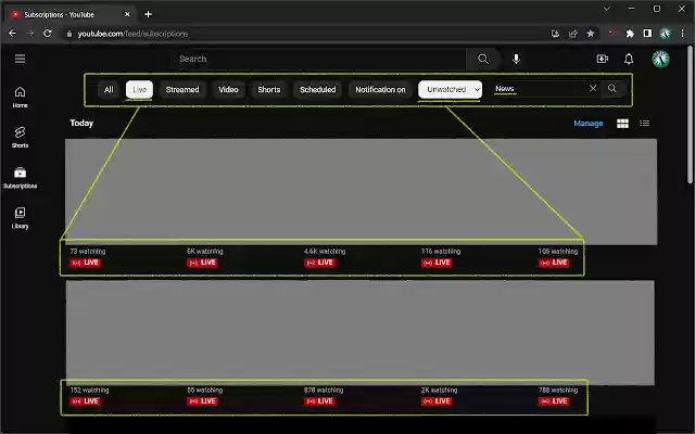 Subscription Feed Filter for YouTube from Chrome web store to be run with OffiDocs Chromium online Subscription Feed Filter for YouTube from Chrome web store to be run with OffiDocs Chromium online
