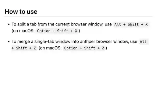 Tab Merger Splitter from Chrome web store to be run with OffiDocs Chromium online Tab Merger Splitter from Chrome web store to be run with OffiDocs Chromium online
