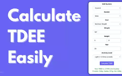 TDEE Calculator from Chrome web store to be run with OffiDocs Chromium online TDEE Calculator from Chrome web store to be run with OffiDocs Chromium online