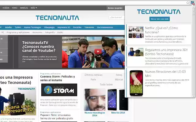 Tecnonauta (Notificador) from Chrome web store to be run with OffiDocs Chromium online Tecnonauta (Notificador) from Chrome web store to be run with OffiDocs Chromium online