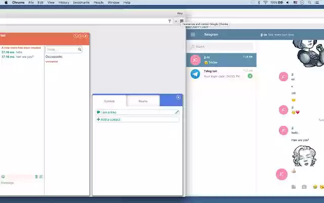 Telegram and Jabber, XMPP Messenger from Chrome web store to be run with OffiDocs Chromium online Telegram and Jabber, XMPP Messenger from Chrome web store to be run with OffiDocs Chromium online