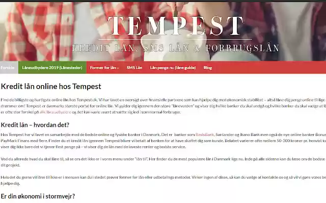 Tempest.dk Danmarks Online Låneportal! from Chrome web store to be run with OffiDocs Chromium online Tempest.dk Danmarks Online Låneportal! from Chrome web store to be run with OffiDocs Chromium online