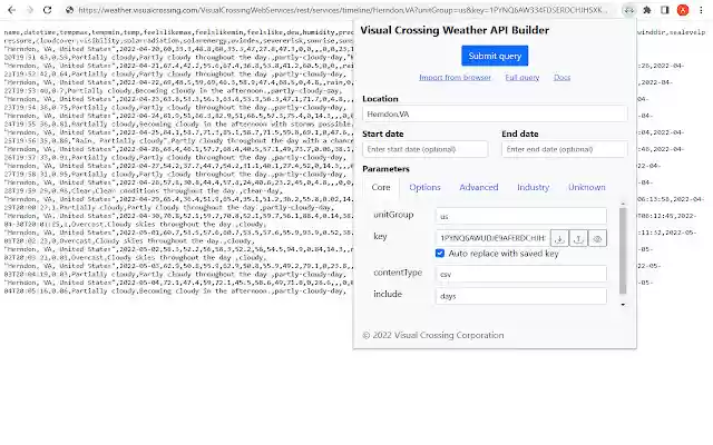 Weather API Request Builder from Chrome web store to be run with OffiDocs Chromium online Weather API Request Builder from Chrome web store to be run with OffiDocs Chromium online